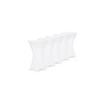 5x housse de table haute blanche � �60cm �lastique