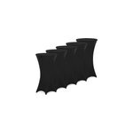 5x housse de table haute noire � �80cm rev�tement �lastique