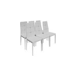 6x chaises de salle � manger avec pierres strass - blanches