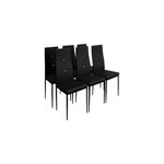 6x chaises de salle � manger avec pierres strass - noir