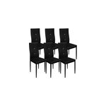 6x chaises de salle � manger avec strass - noir