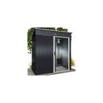 Abri de jardin anthracite en mtal 181x162x86cm