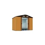 Abri de jardin cabane en m�tal brun 210 x 132 x 186 cm cabanon rangement outils