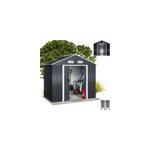 Abri de jardin gris en mtal 196x132x188cm