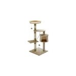 Arbre  chat beige brun 3 plateformes avec griffoir