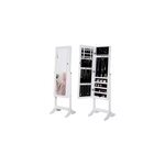 Armoire � bijoux pivotable avec grand miroir - blanc