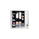 Armoire �tag�re modulable en plastique noir 16 casiers penderies rangement