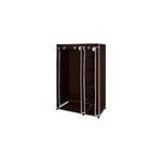 Armoire en tissu marron fermable avec tringles et �tag�res