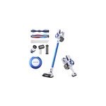 Aspirateur balai sans fil 120w led blanc / bleu