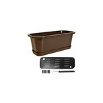 Bac � fleur marron - 40x18x14, 5 cm - bac r�servoir indicateur niveau jardin