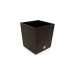 Bac à fleurs marron 64 l en polyrotin avec poignée Bac à fleurs marron 64 l en polyrotin avec poignée
