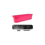 Bac � fleur rose - 60x18x14, 5 cm - bac r�servoir indicateur niveau jardin