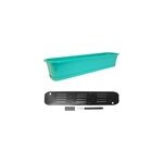 Bac � fleur turquoise - 80x18x14, 5 cm - bac r�servoir indicateur niveau jardin