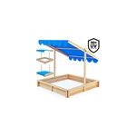 Bac � sable 140x140cm - marquise toit hauteur r�glable et inclinable - bleu