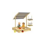 Bac � sable samu 120x120cm en bois toit protection uv50 +