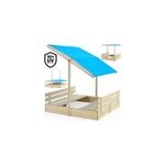 Bac � sable avec toit � hauteur r�glable et bancs int�gr�s