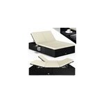 Bain de soleil en poly rotin noir / cr�me 200x115x33cm