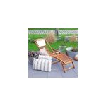 Bain de soleil (set de 2) en acacia avec coussin inclus