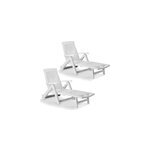 Bain de soleil zircone (lot de 2) blanc 195x72x101 cm