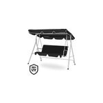 Balancelle de jardin terrasse 3 personnes 180x115x155cm - gris anthracite noir