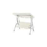 Balancelle de jardin terrasse 3 personnes, structure en acier, max 250 kg, cr�me