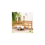 Banc d'angle banc de jardin en bois d'eucalyptus banquette terrasse ext�rieur