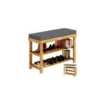 Banc à chaussures en bois d'acacia 70x33x48cm fsc ; Banc à chaussures en bois d'acacia 70x33x48cm fsc ;