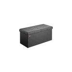 Banc coffre noir 80x40x40cm en mdf avec rangement si�ge