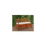 Banc de jardin 120x62x82cm en bois d'acacia avec rangement