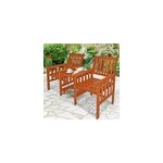 Banc de jardin 2 places bois d'acacia avec table support et accoudoirs jardin