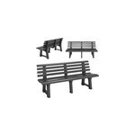 Banc de jardin gris 145x49x74 cm en pvc terrasse