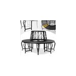 Banc de jardin rond noir �160cm en acier laqu�