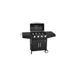 Barbecue � gaz en acier bbq el toro avec 4 br�leurs et roues