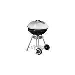 Barbecue mobile  ; boule ;  ; sur roues �~ 44cm blanc noir 2 orifices de ventilation ;