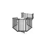 Barri�re de chemin�e, lot de 2, noire, acier 306x76, 5cm