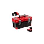 Boite  outils rouge noir 490x260x240mm en plastique