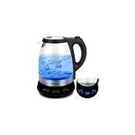 Bouilloire �lectrique 1, 7 l en inox et verre avec affichage led bleu - 2200 w
