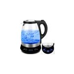 Bouilloire �lectrique 1, 7 l en inox et verre avec affichage led bleu - 2200 w