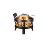 Brasero de jardin acier rond  66cm noir - bronze