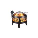 Brasero de jardin acier rond � 66cm noir - bronze