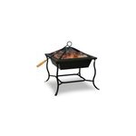 Brasero de jardin carr� 45x45cm avec couvercle et tisonnier