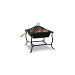 Brasero de jardin carr� 45x45cm avec couvercle et tisonnier