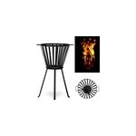 Brasero de jardin gril en acier pulv�ris�