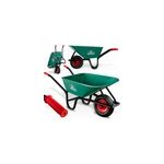 Brouette 100l en plastique verte charge max 250kg