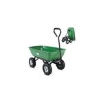 Brouette verte inclinable avec manche et pneumatiques