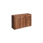 Buffet commode noyer avec 3 portes 2 tiroirs meuble de rangement 107 x 75 x 35cm