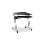 Bureau informatique � roulettes avec support clavier table d'ordinateur - noir