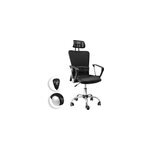 Chaise de bureau fauteuil ajustable en similicuir - avec appui - t�te - noir