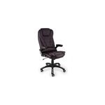 Chaise de bureau fauteuil pivotant brun similicuir ajustable ordinateur pc
