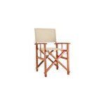 Chaise de directeur cannes cr�me en bois d'eucalyptus